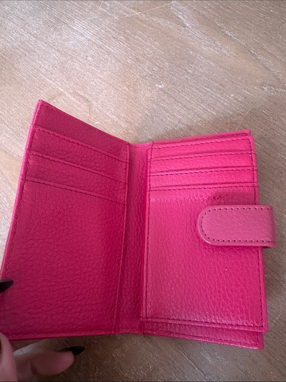 Hot Pink Leather Bifold Wallet